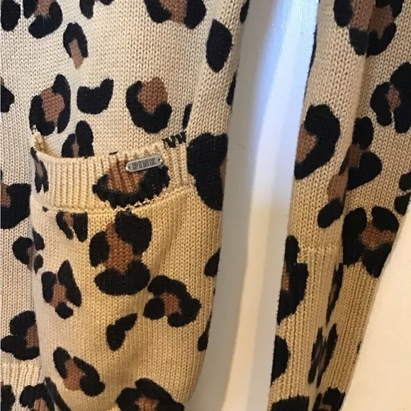 NWOT VS PINK LEOPARD CARDIGAN - Picture 9 of 13